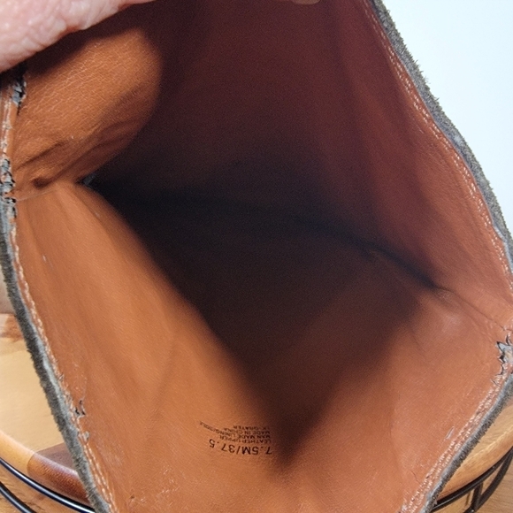 Lucky Brand Grayer Green Suede Fringe Kndd High Boots Size 7.5 - Picture 12 of 15